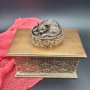 Bronze Cat Memorial Keepsake Cremation Urn